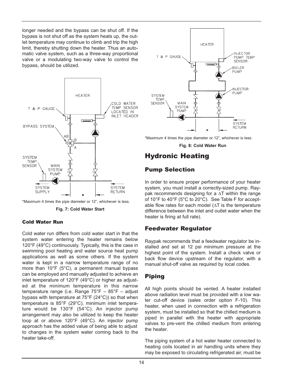 Hydronic heating | Raypak 503-2003 User Manual | Page 14 / 60