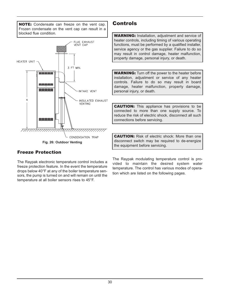 Controls | Raypak 503-2003 User Manual | Page 30 / 60
