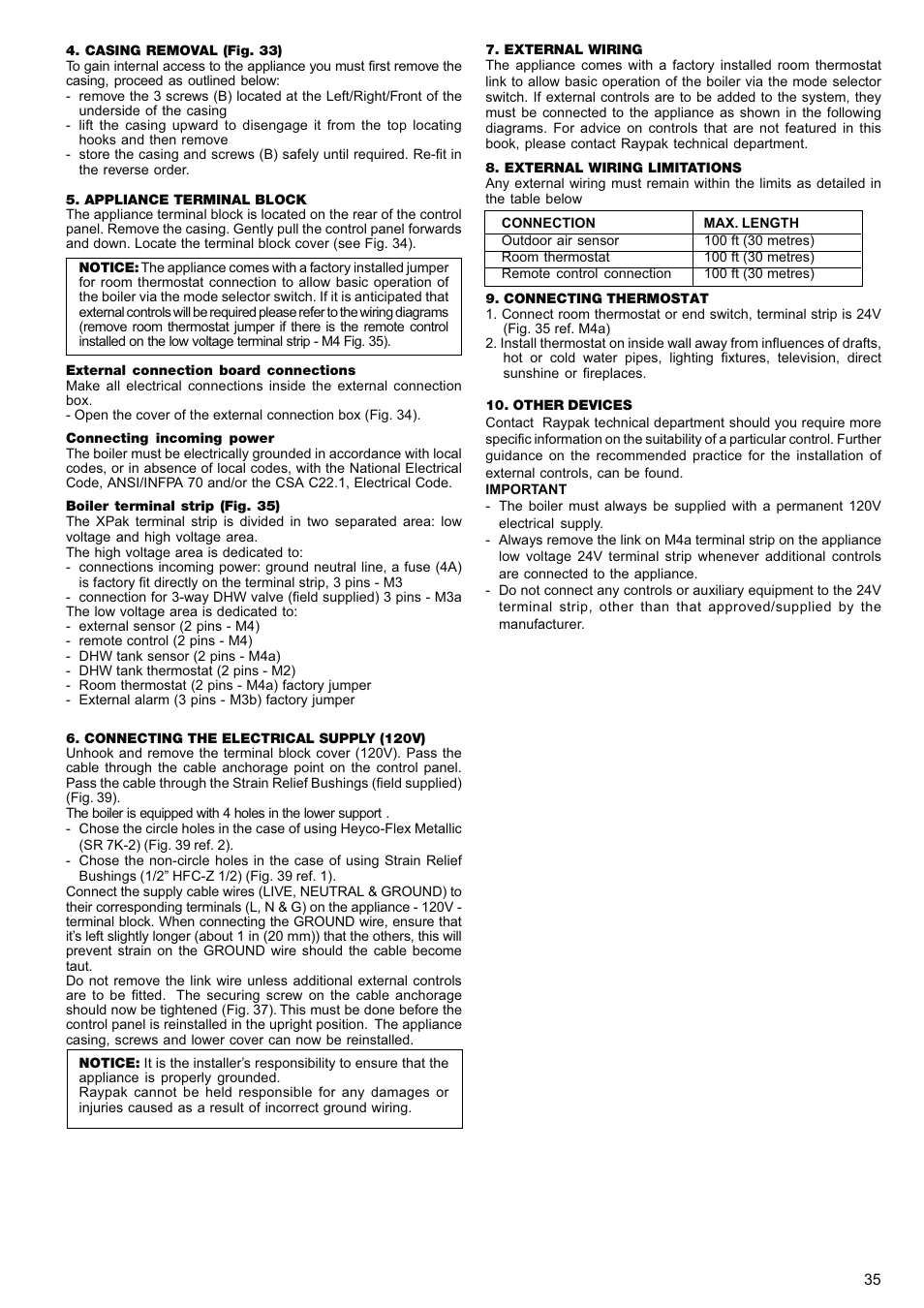 Raypak XPAK 85 User Manual | Page 35 / 68