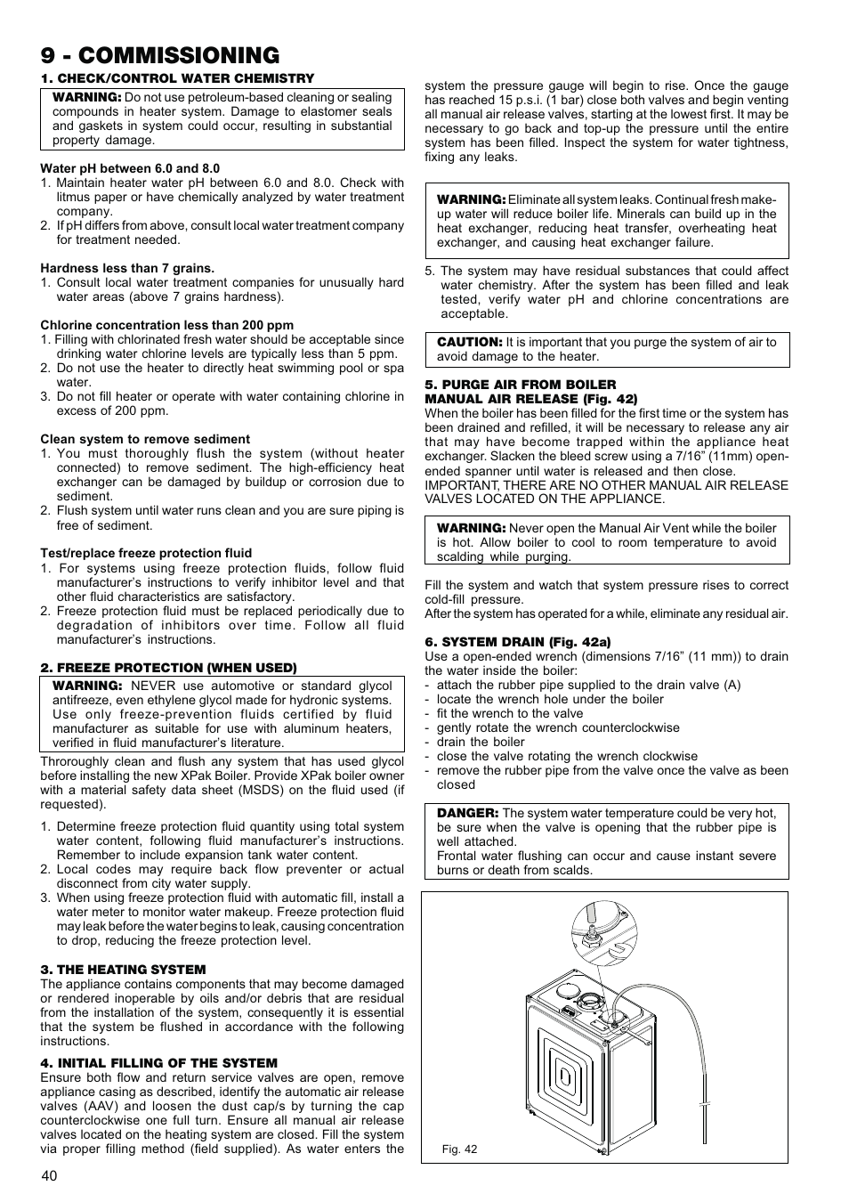 9 - commissioning | Raypak XPAK 85 User Manual | Page 40 / 68