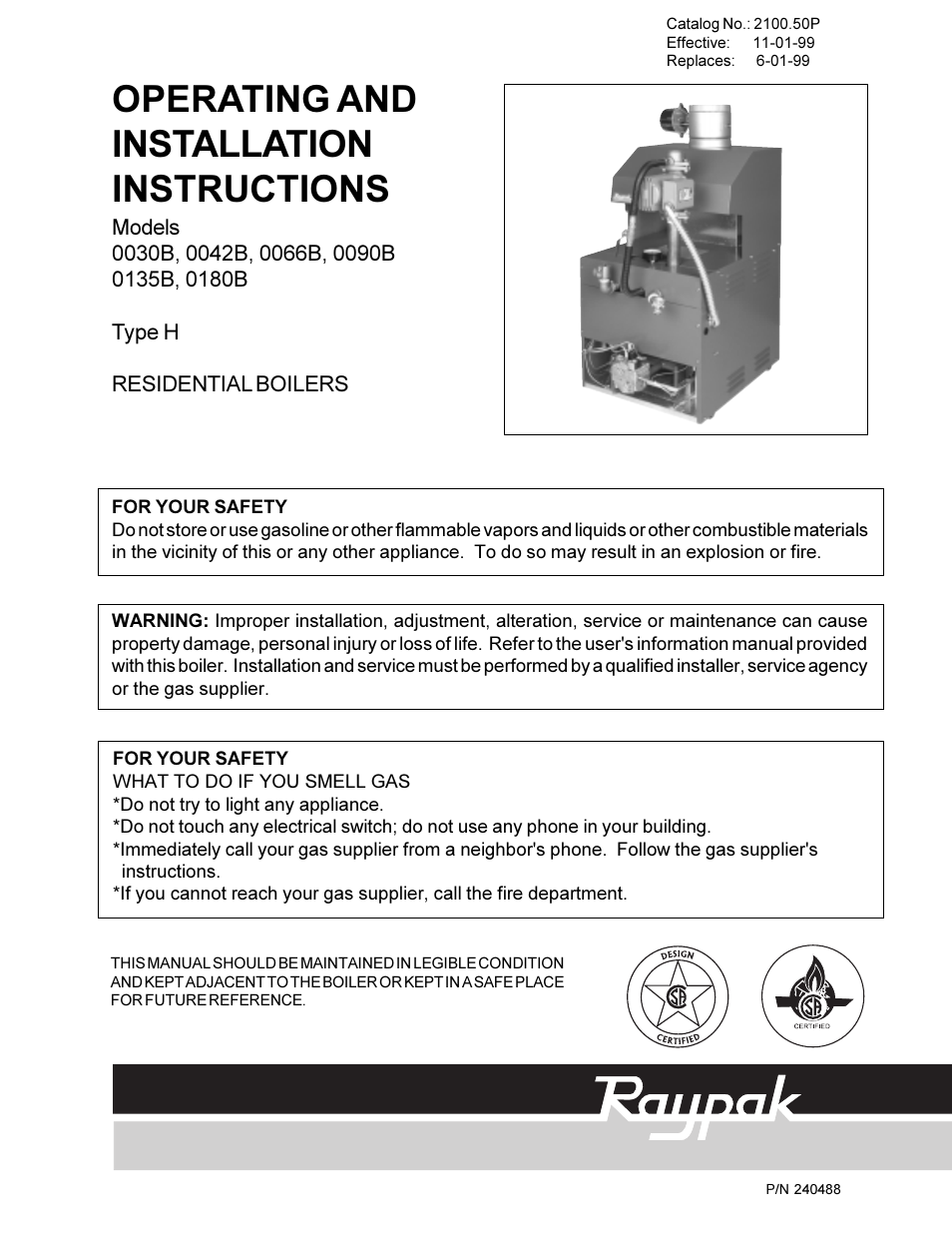 Raypak 0180B User Manual | 38 pages