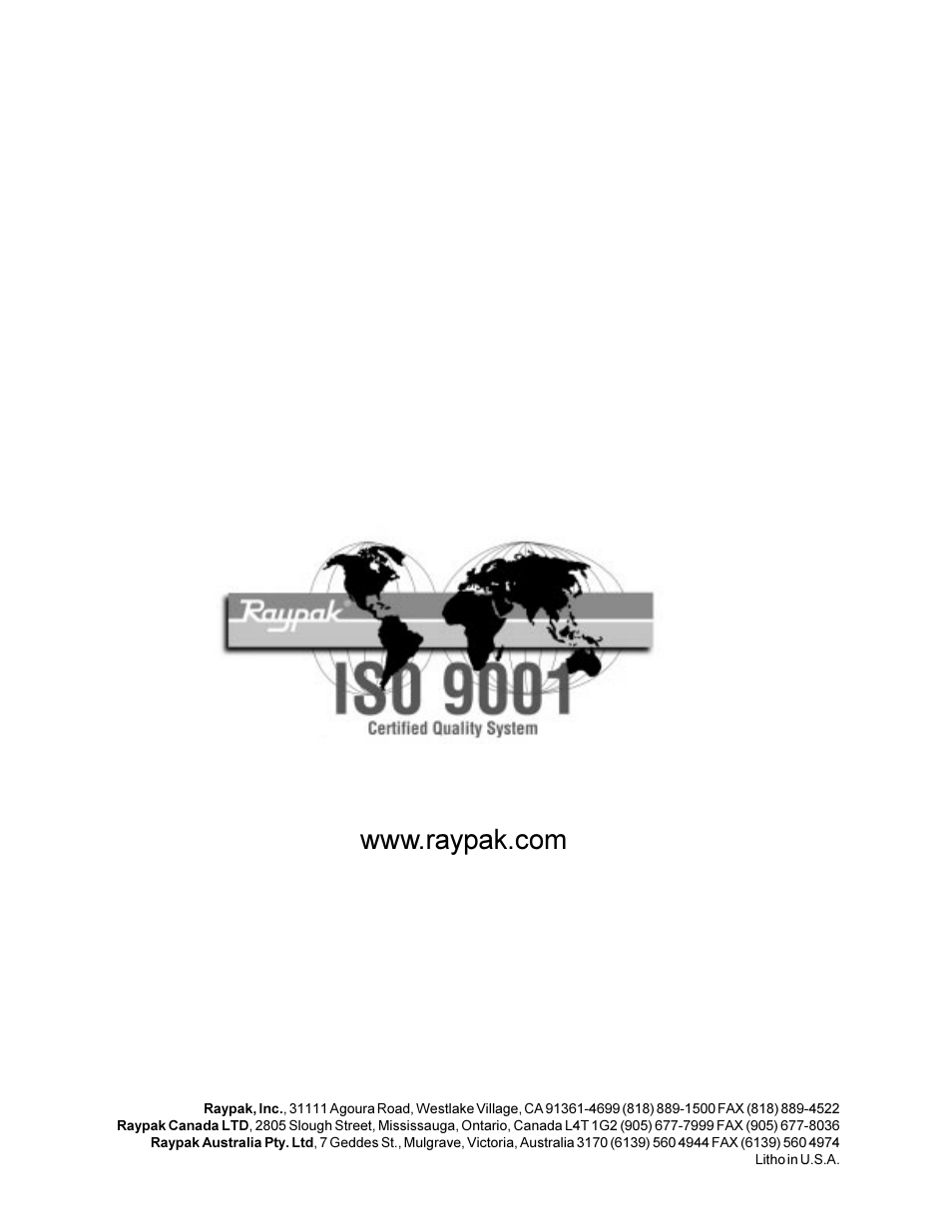 Raypak 0180B User Manual | Page 38 / 38