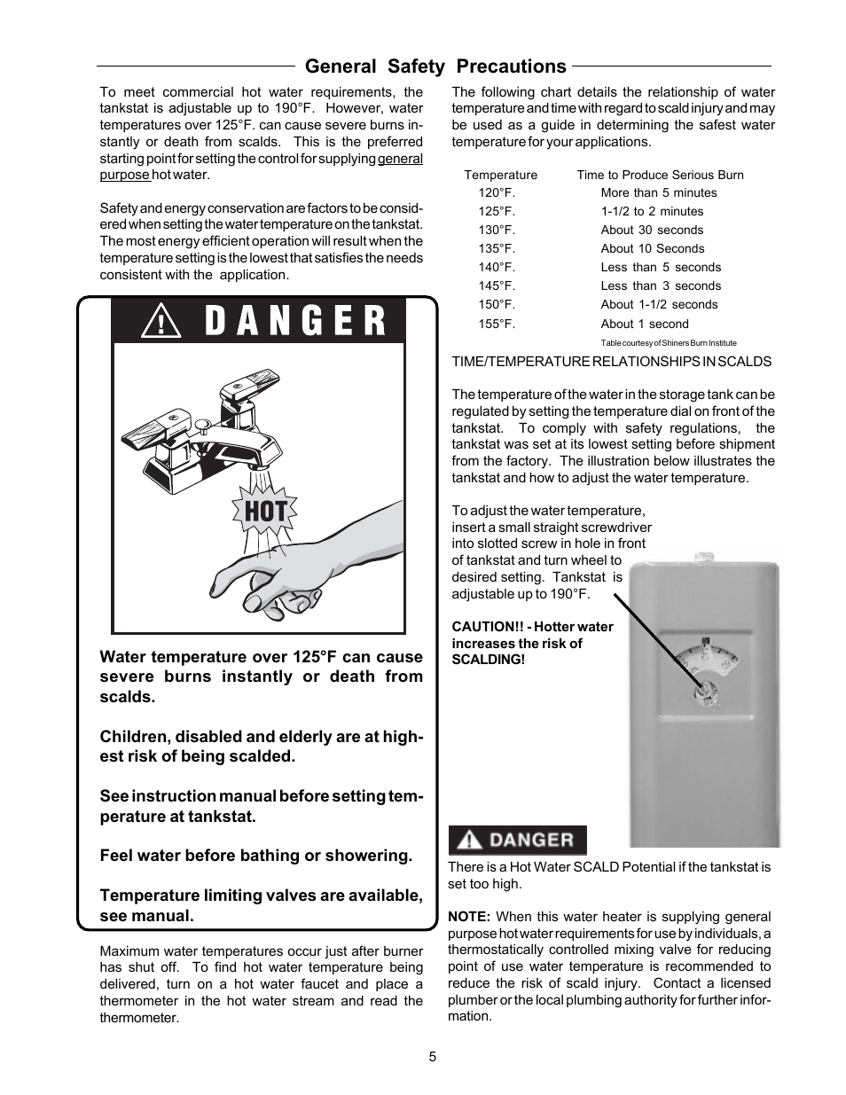 General safety precautions | Raypak 135A User Manual | Page 5 / 28