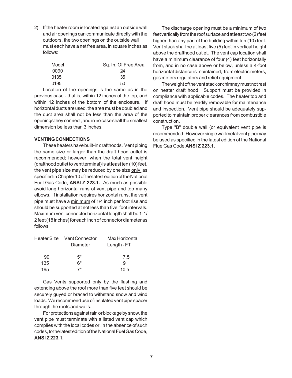 Raypak 135A User Manual | Page 7 / 28