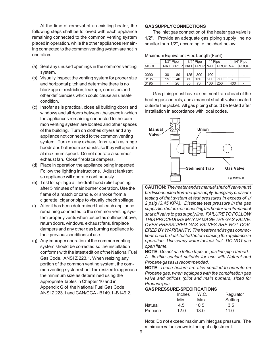 Raypak 135A User Manual | Page 9 / 28