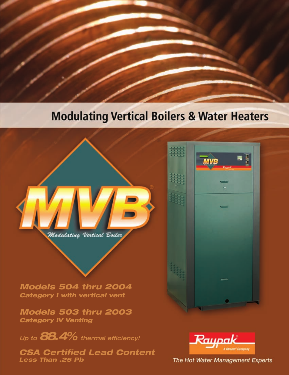 Raypak MVB 504 User Manual | 8 pages