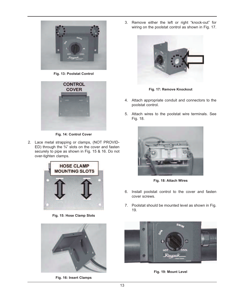 Mounting well into system return loop, Pipe - front-mounted loop | Raypak RAYTHERM P-926 User Manual | Page 13 / 36