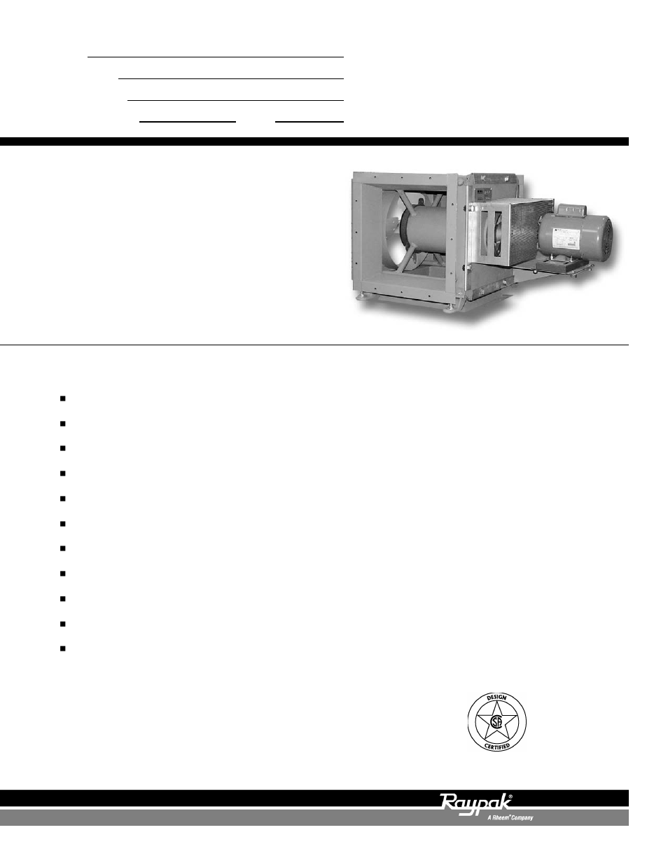 Raypak Power Vent Raytherm 2100 User Manual | 2 pages