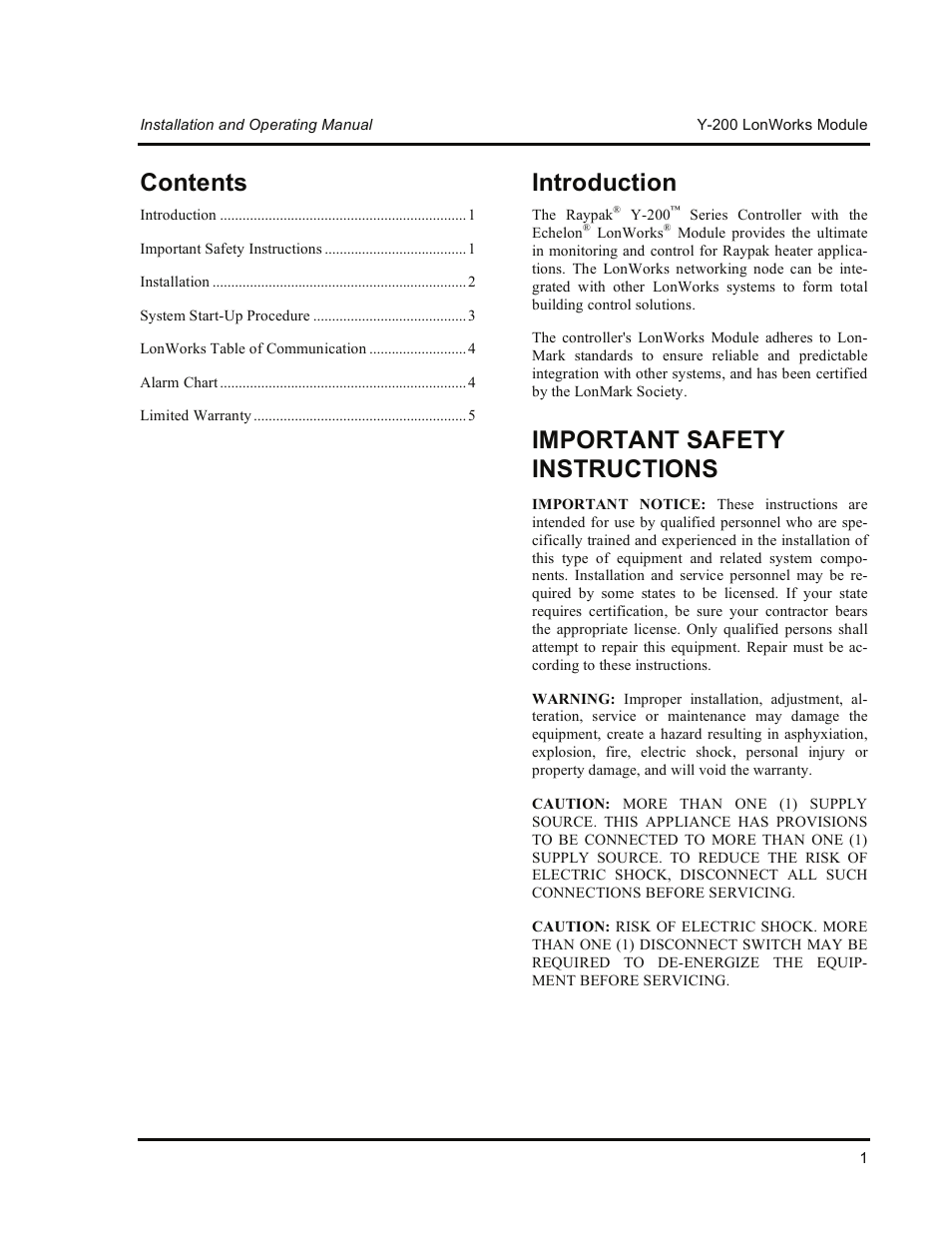Raypak Y-200 Series User Manual | Page 3 / 8