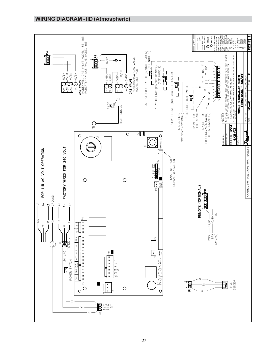 Raypak P-R185BL to P-R405BL User Manual | Page 27 / 52