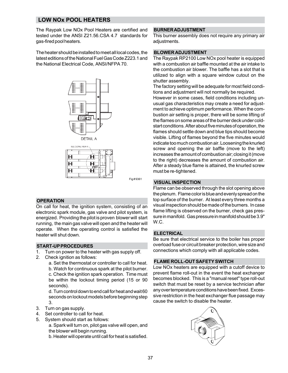 Raypak P-R185BL to P-R405BL User Manual | Page 37 / 52
