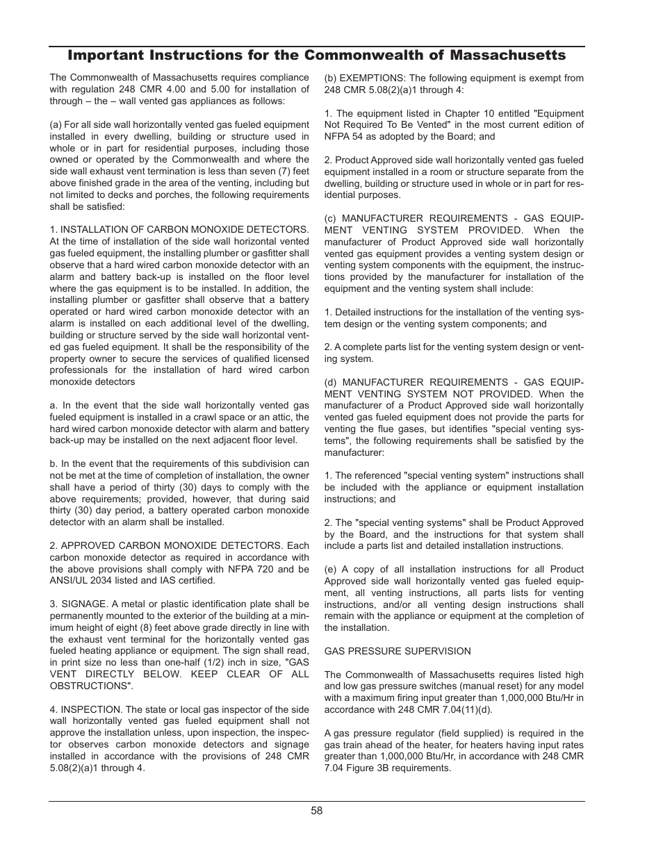 Appendix, Inside air contamination | Raypak HI DELTA 302B User Manual | Page 58 / 60