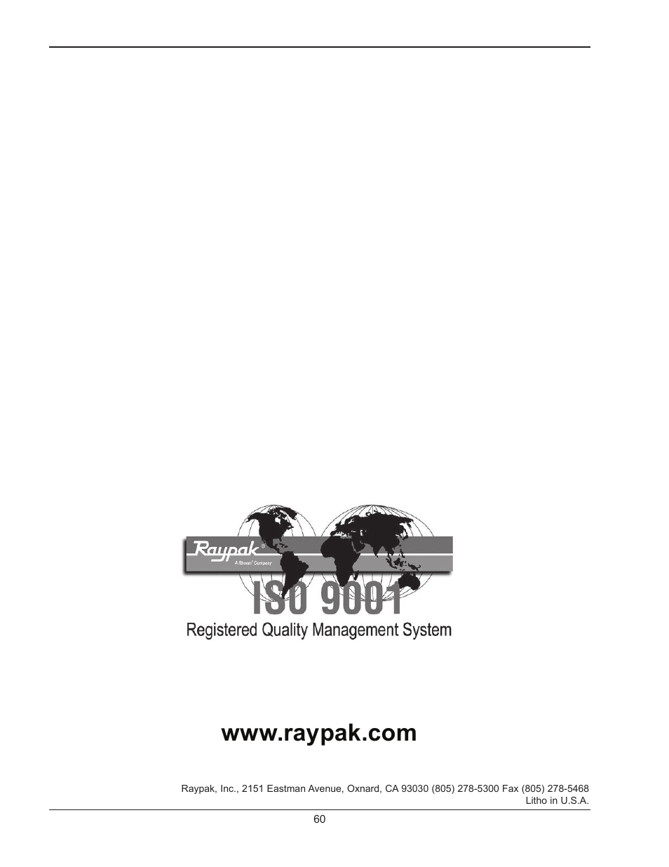 Raypak HI DELTA 302B User Manual | Page 60 / 60