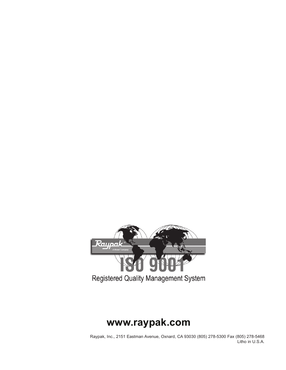 Raypak Power Vent D2 User Manual | Page 16 / 16
