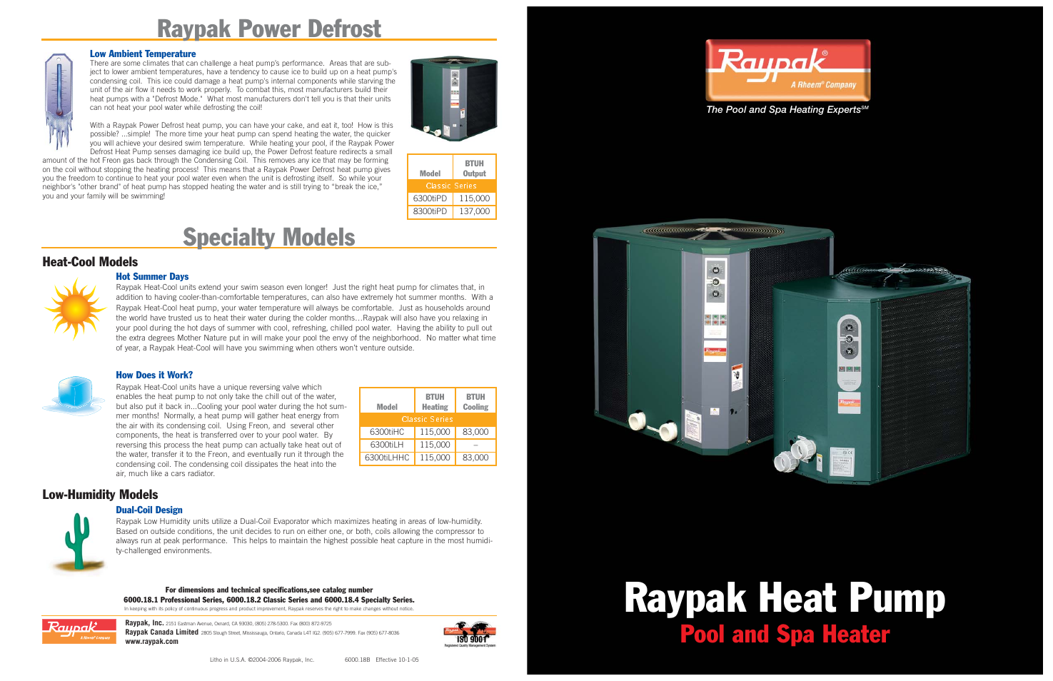 Raypak 6300tiPD User Manual | 2 pages