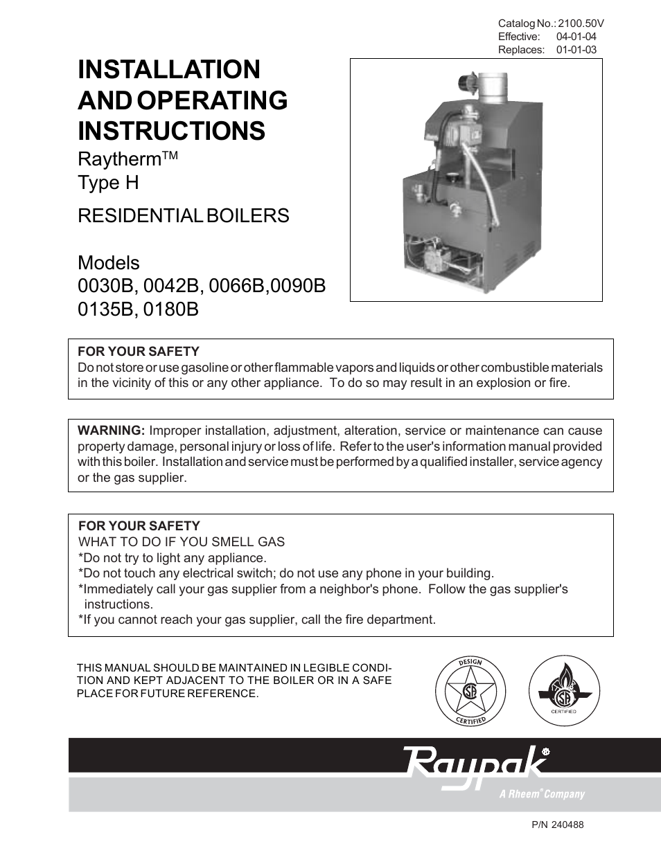 Raypak 0030B User Manual | 39 pages