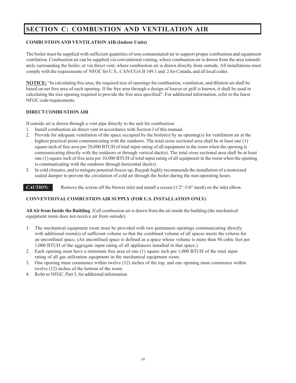 Raypak 1501 User Manual | Page 10 / 76