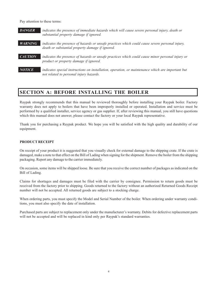 Raypak 1501 User Manual | Page 4 / 76