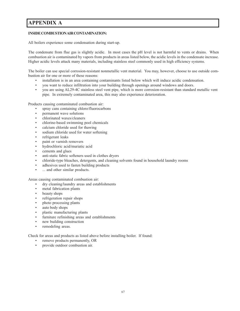 Appendix a | Raypak 1501 User Manual | Page 67 / 76