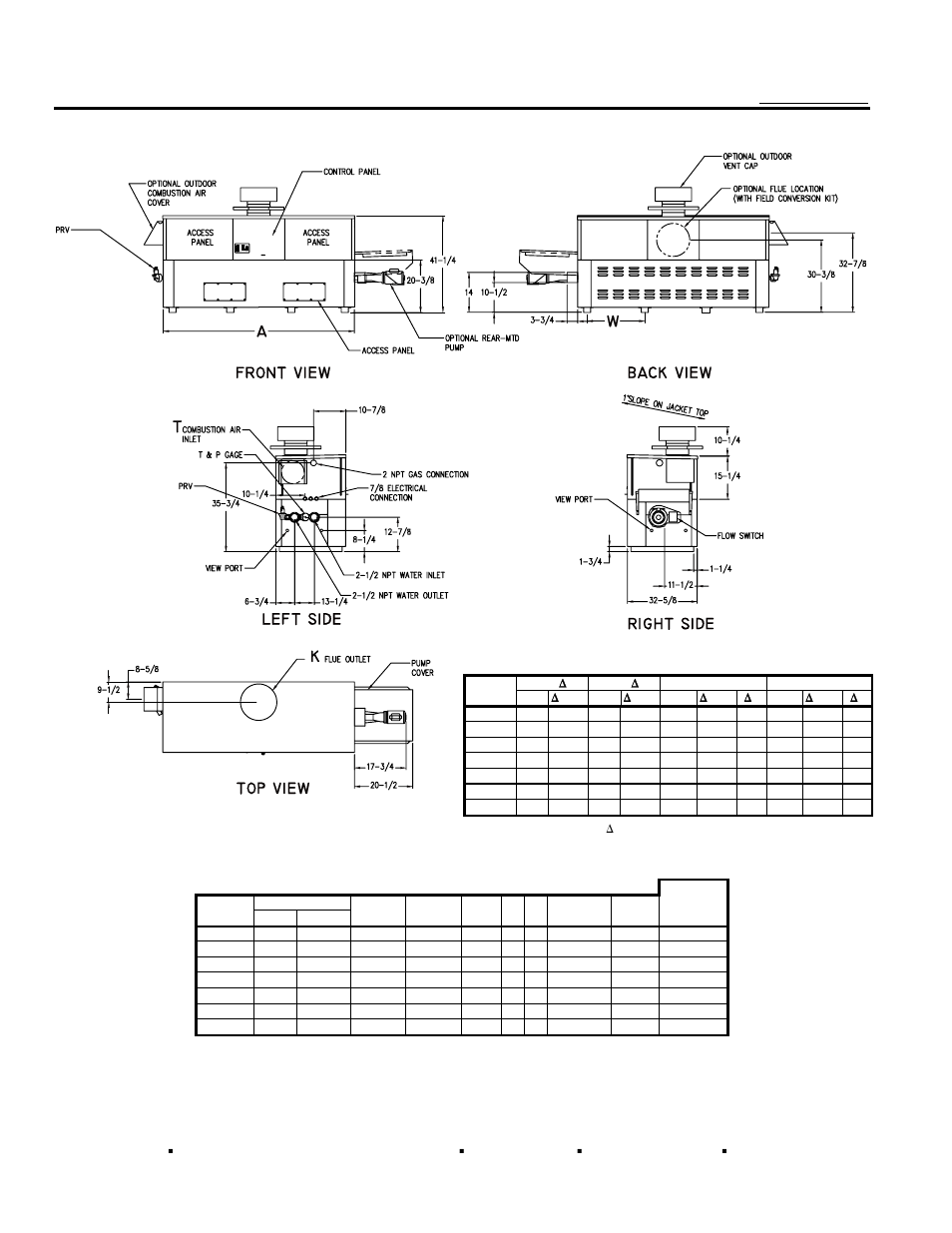 Hi delta – type h, Model | Raypak Hydronic Heating Boiler 992BE-2342BE User Manual | Page 2 / 2