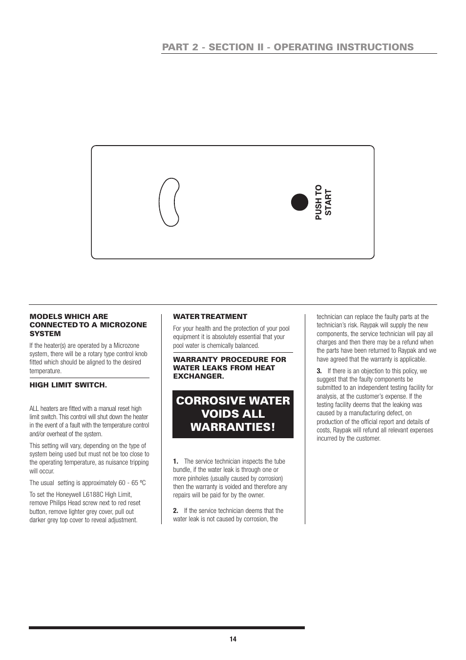 Corrosive water voids all warranties | Raypak 538 To 4224 User Manual | Page 13 / 18