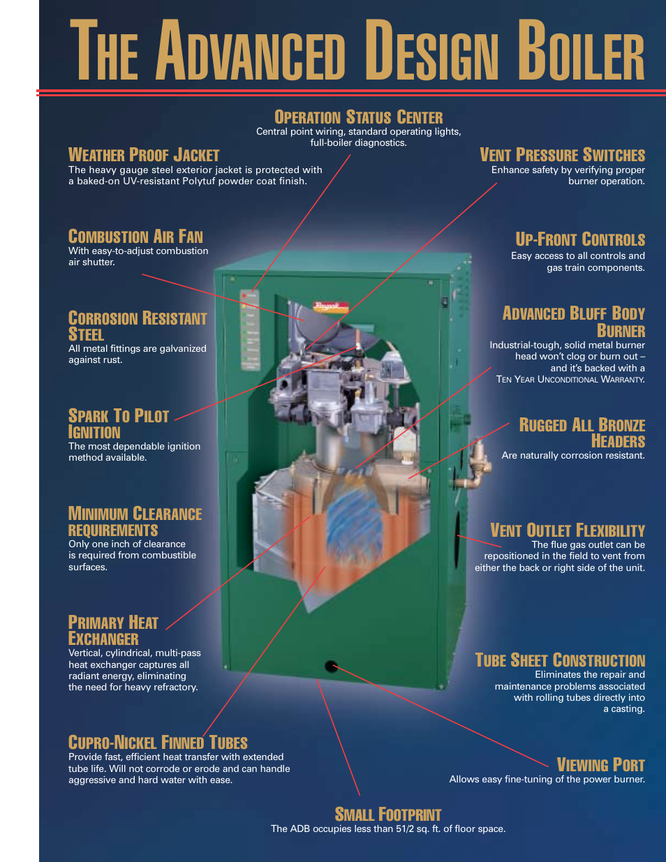 Dvanced, Esign, Oiler | Raypak Commercial Space Heating and Domestic Water User Manual | Page 5 / 6