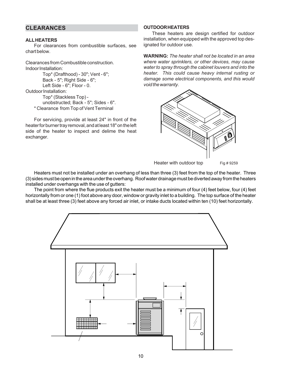 Clearances | Raypak Versa 105B User Manual | Page 10 / 32