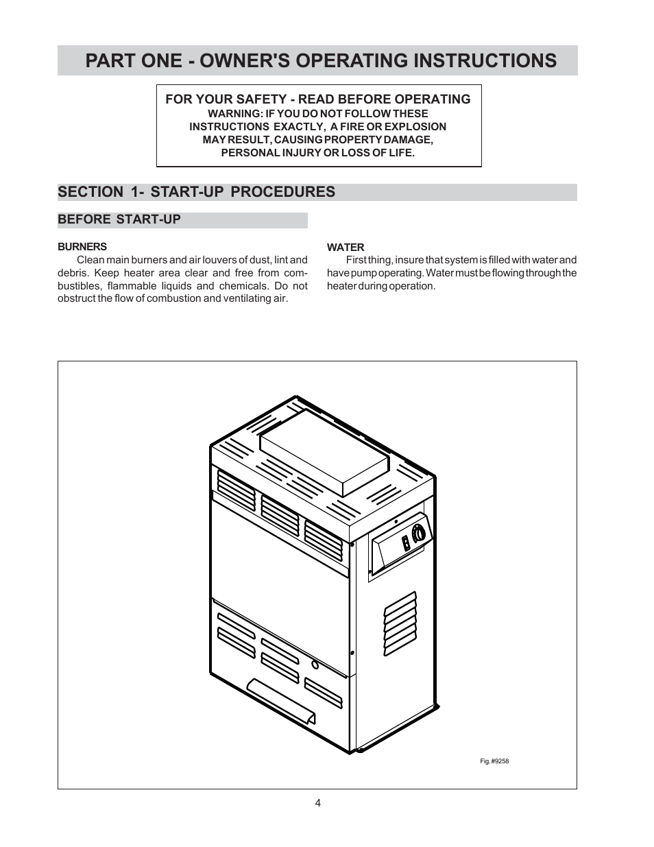 Part one - owner's operating instructions | Raypak Versa 105B User Manual | Page 4 / 32