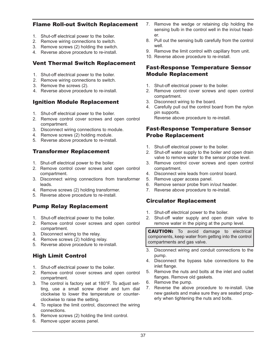 Raypak RAYTHERM 0180B User Manual | Page 37 / 40