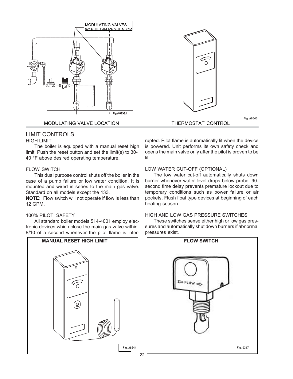 Limit controls | Raypak RAYTHERM 0133-4001 User Manual | Page 22 / 41