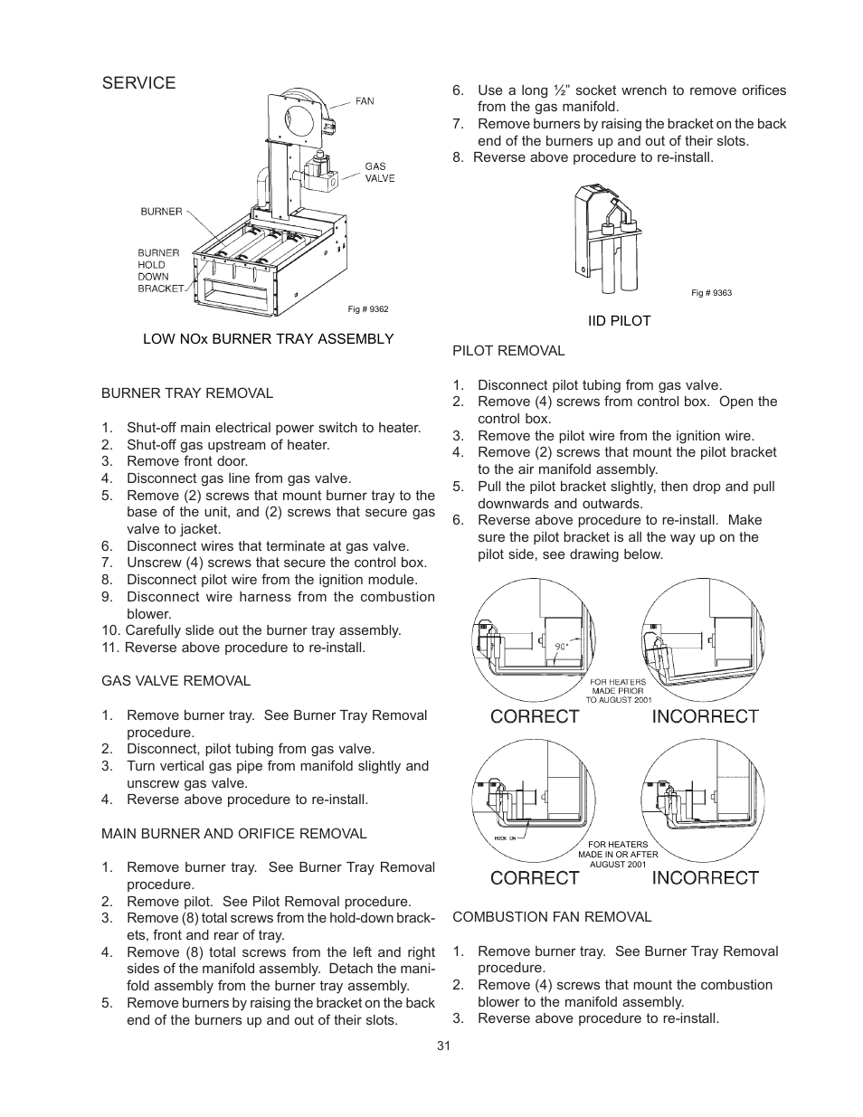 Service | Raypak RAYTHERM 0133-4001 User Manual | Page 31 / 41