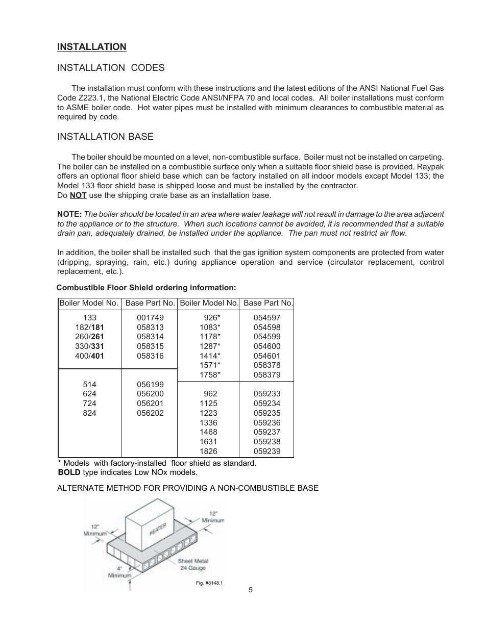 Raypak RAYTHERM 0133-4001 User Manual | Page 5 / 41