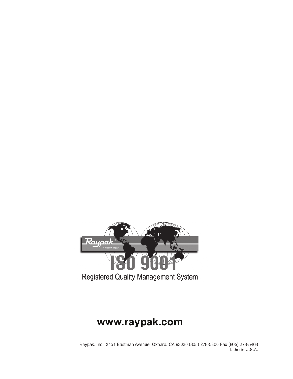 Raypak 1005 User Manual | Page 56 / 56