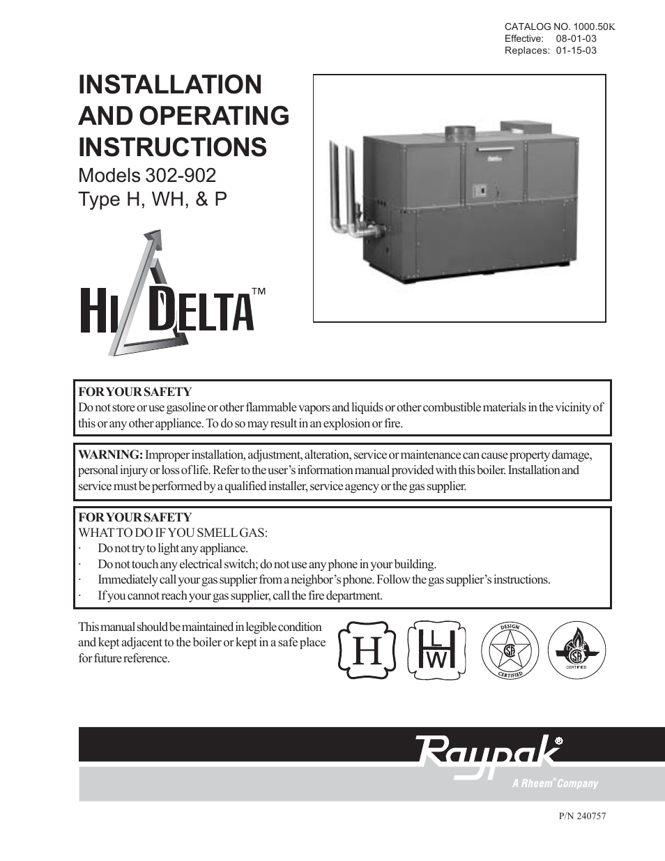 Raypak 302-902 User Manual | 65 pages