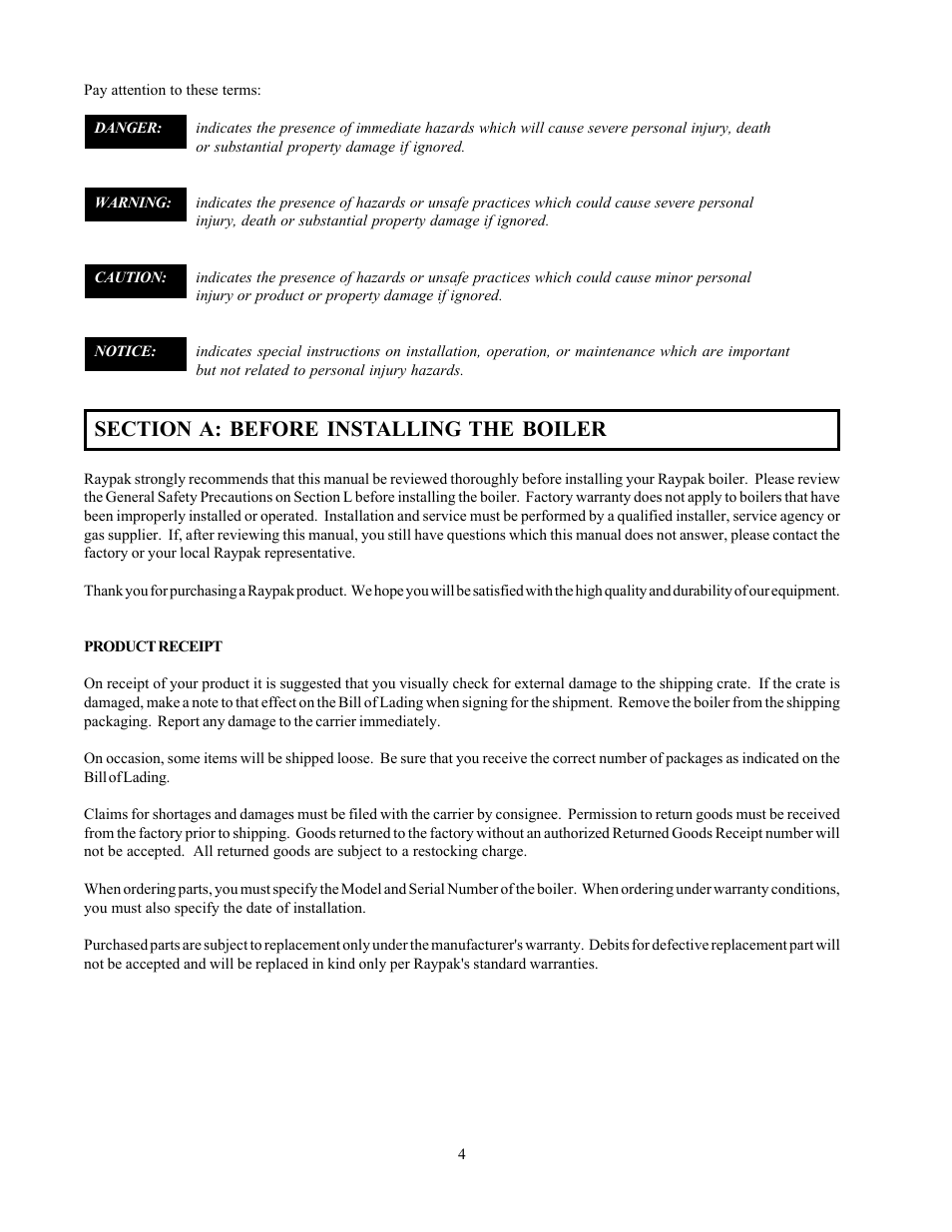 Raypak 302-902 User Manual | Page 4 / 65