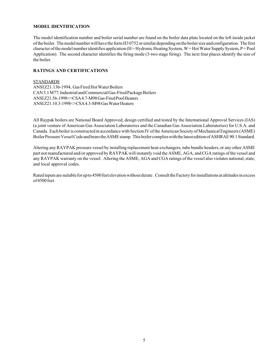 Raypak 302-902 User Manual | Page 5 / 65