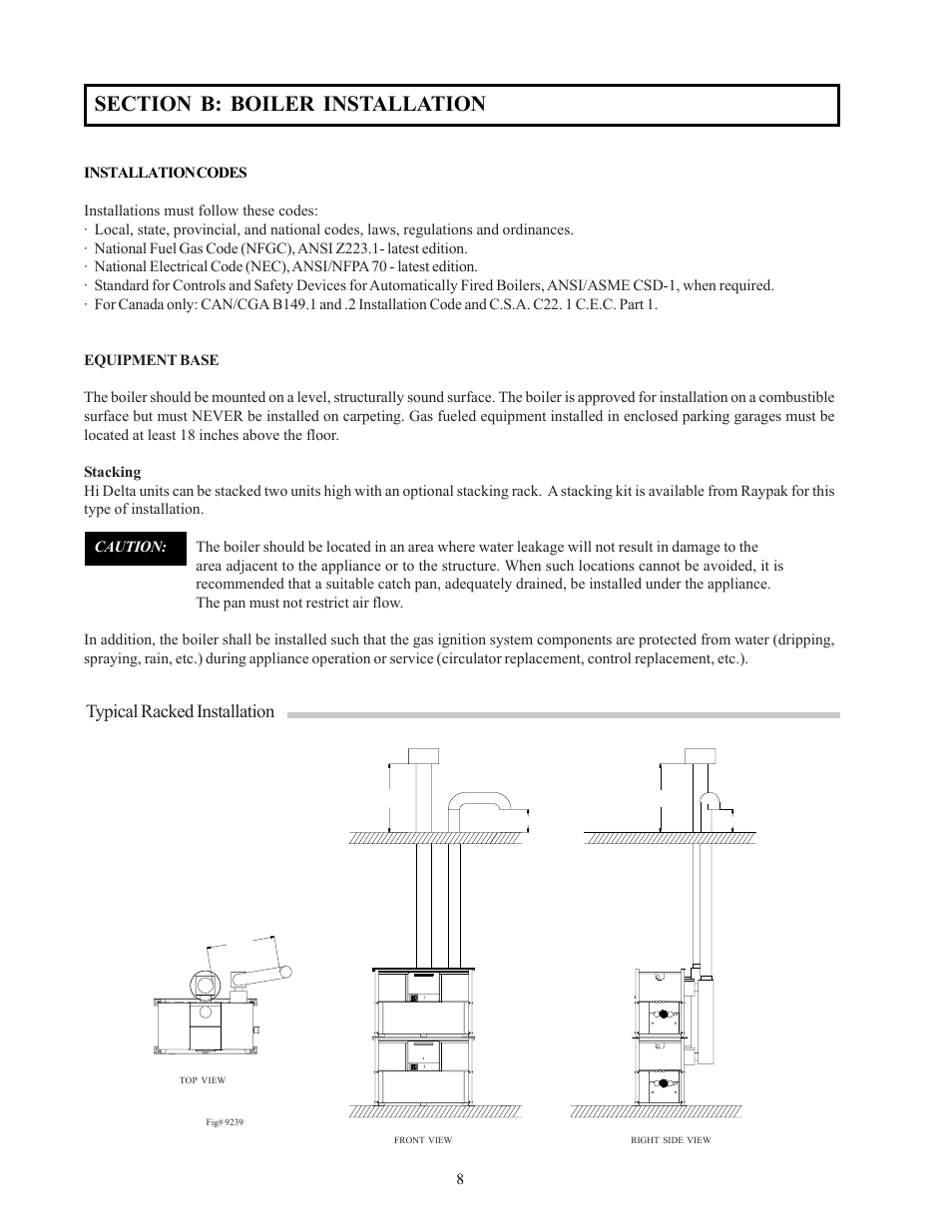 Typical racked installation | Raypak 302-902 User Manual | Page 8 / 65