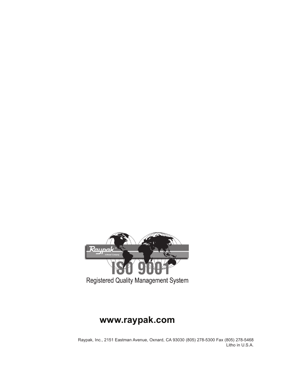 Raypak TYPE H HD401 User Manual | Page 8 / 8