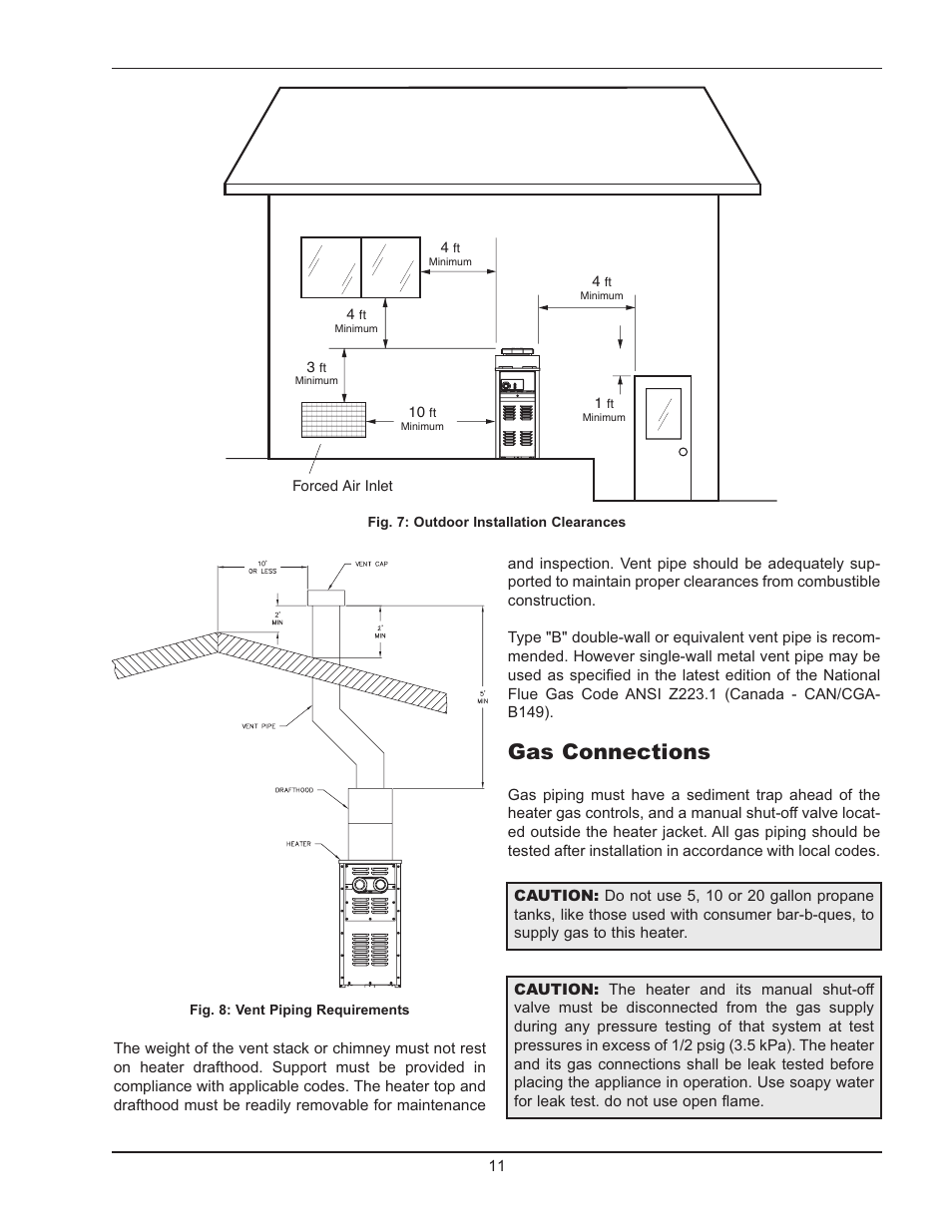 Gas connections | Raypak 130A User Manual | Page 11 / 35