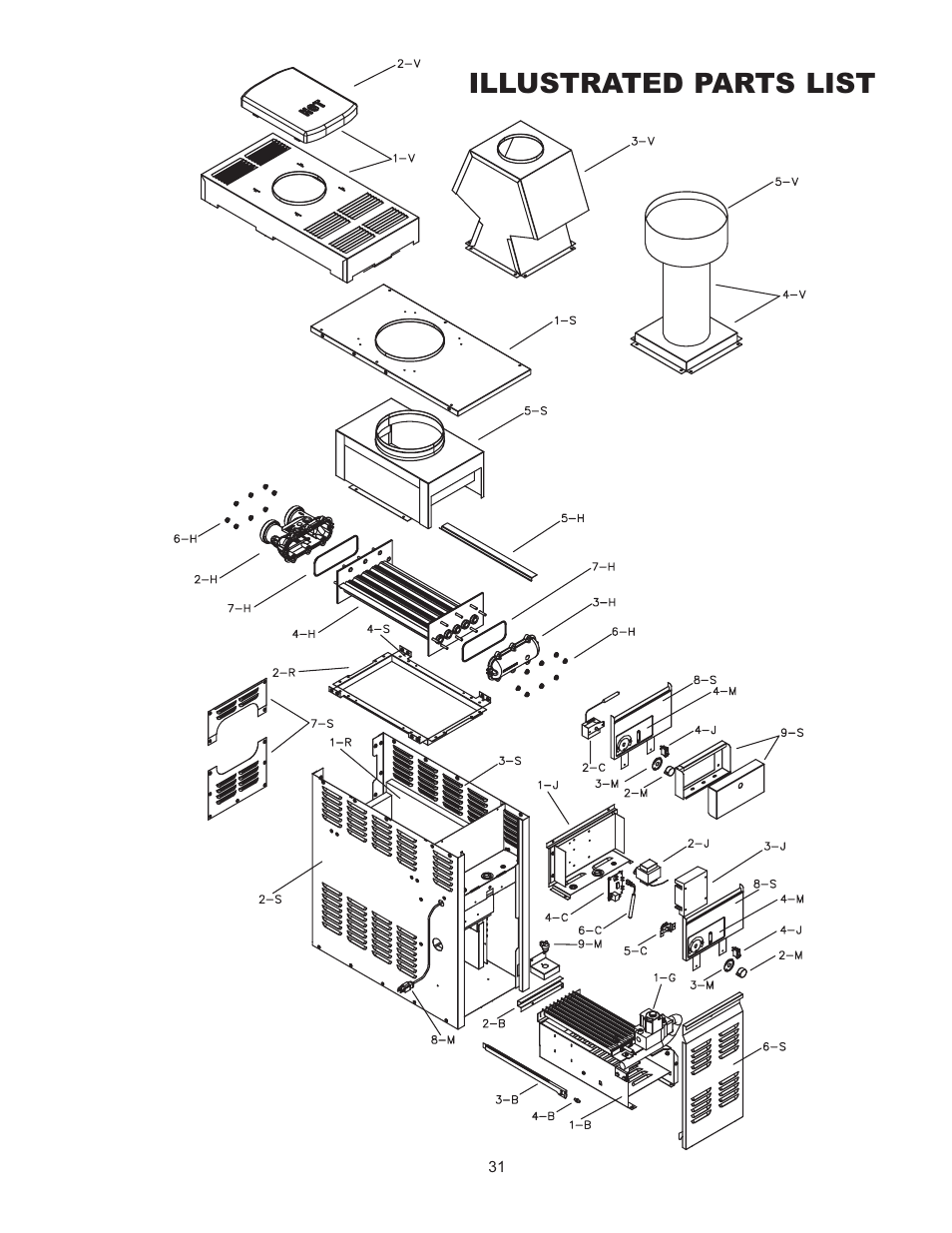 Illustrated parts list | Raypak 130A User Manual | Page 31 / 35