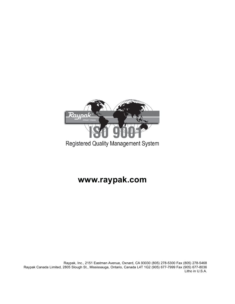 Raypak 241275 User Manual | Page 22 / 22