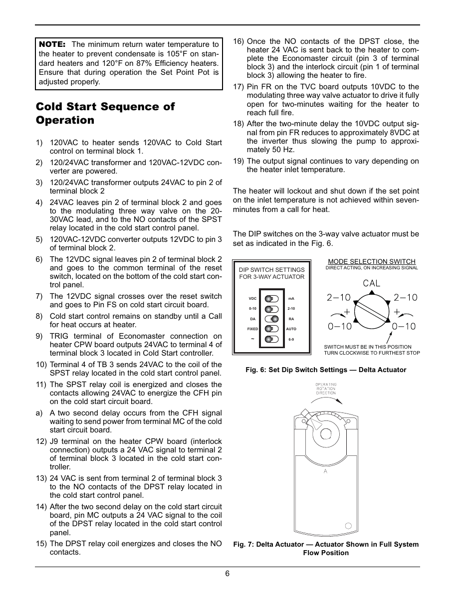 Cold start sequence of operation | Raypak 241275 User Manual | Page 6 / 22