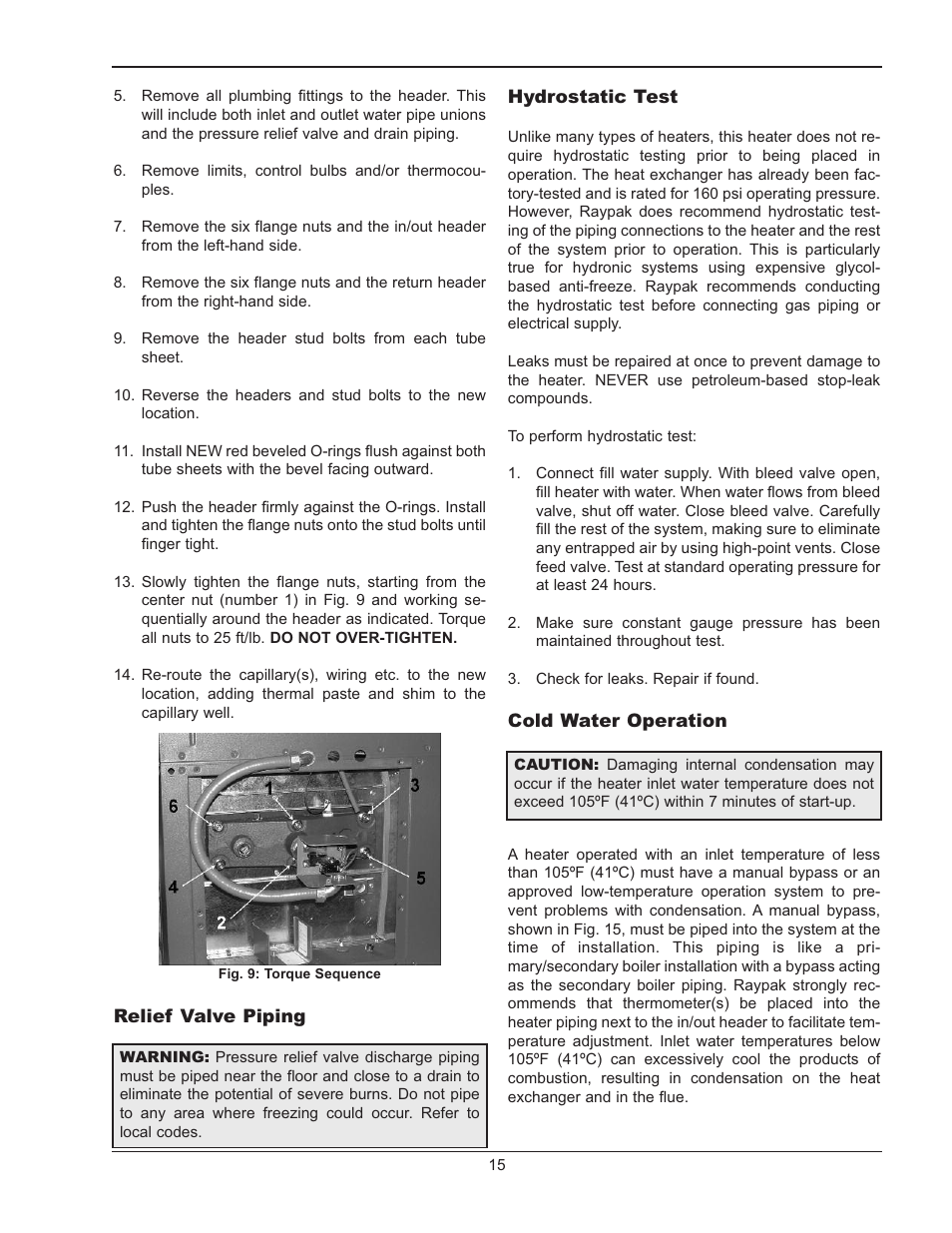 Raypak 302B-902B User Manual | Page 15 / 60