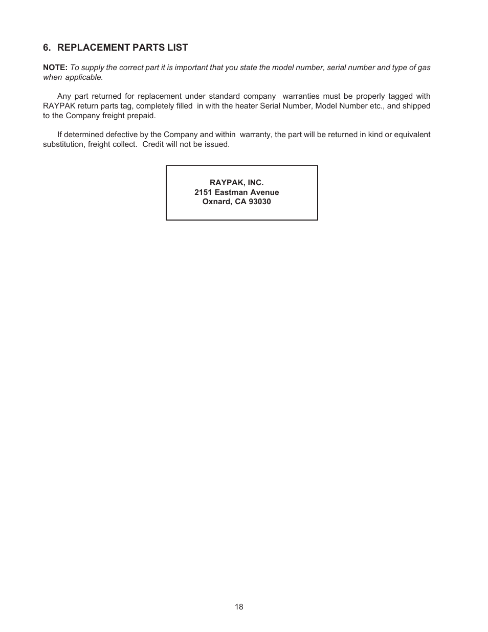 Raypak B-195 User Manual | Page 18 / 23
