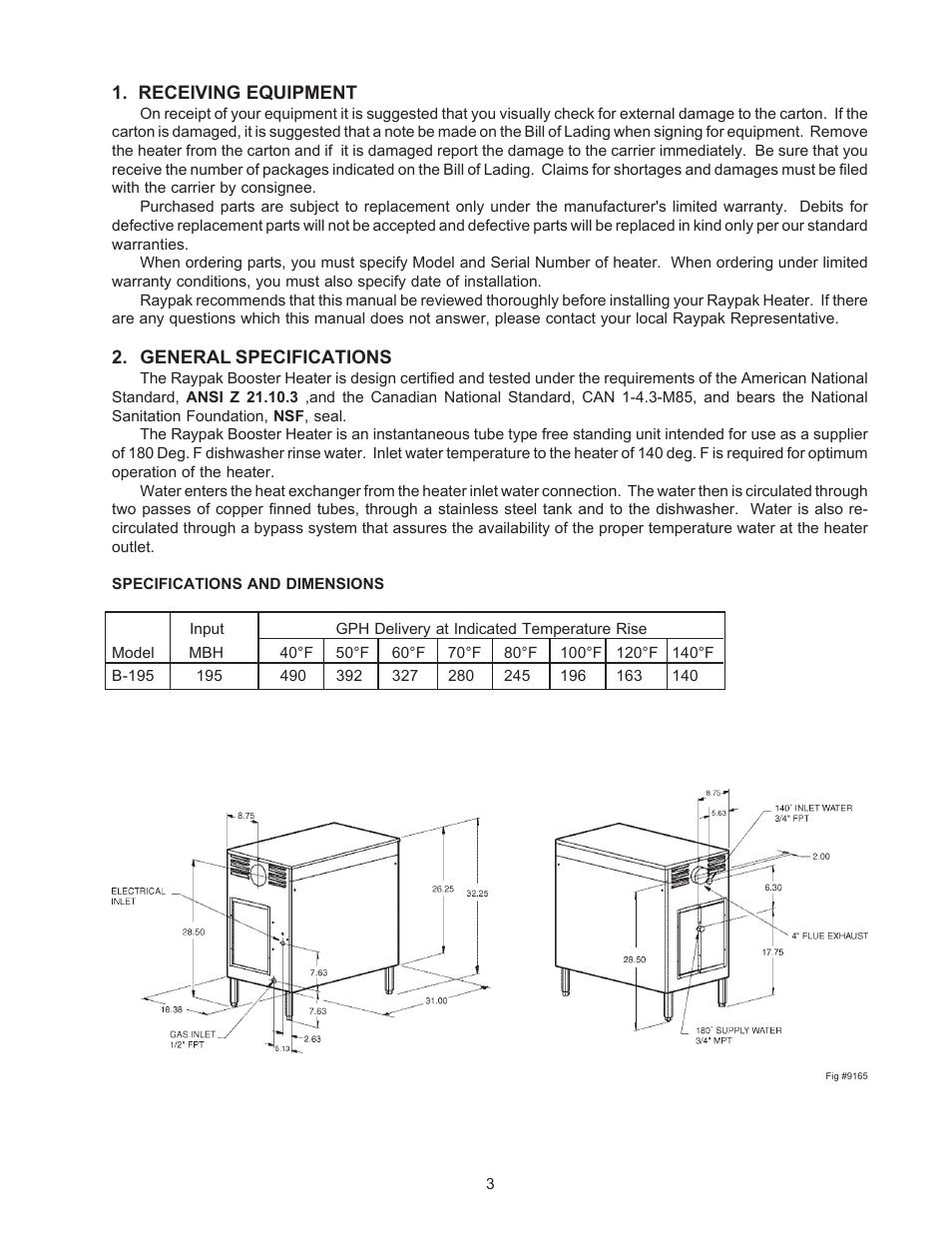 Raypak B-195 User Manual | Page 3 / 23