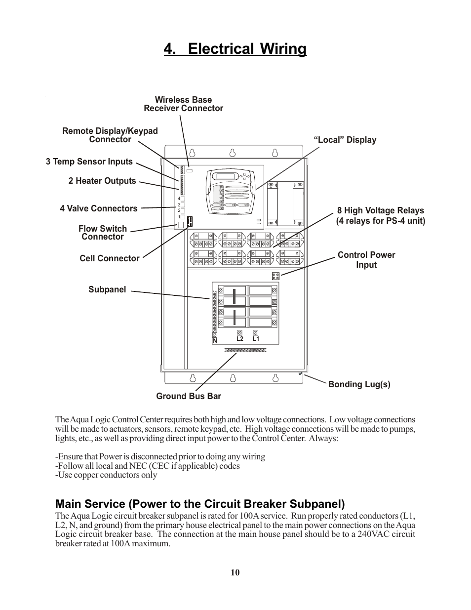 Electrical wiring | Raypak PS-4 PS-8 User Manual | Page 13 / 32