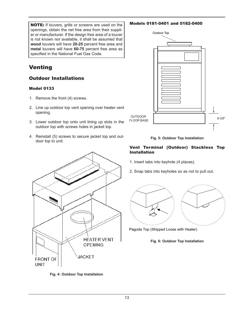 Venting | Raypak 1334001 User Manual | Page 13 / 52