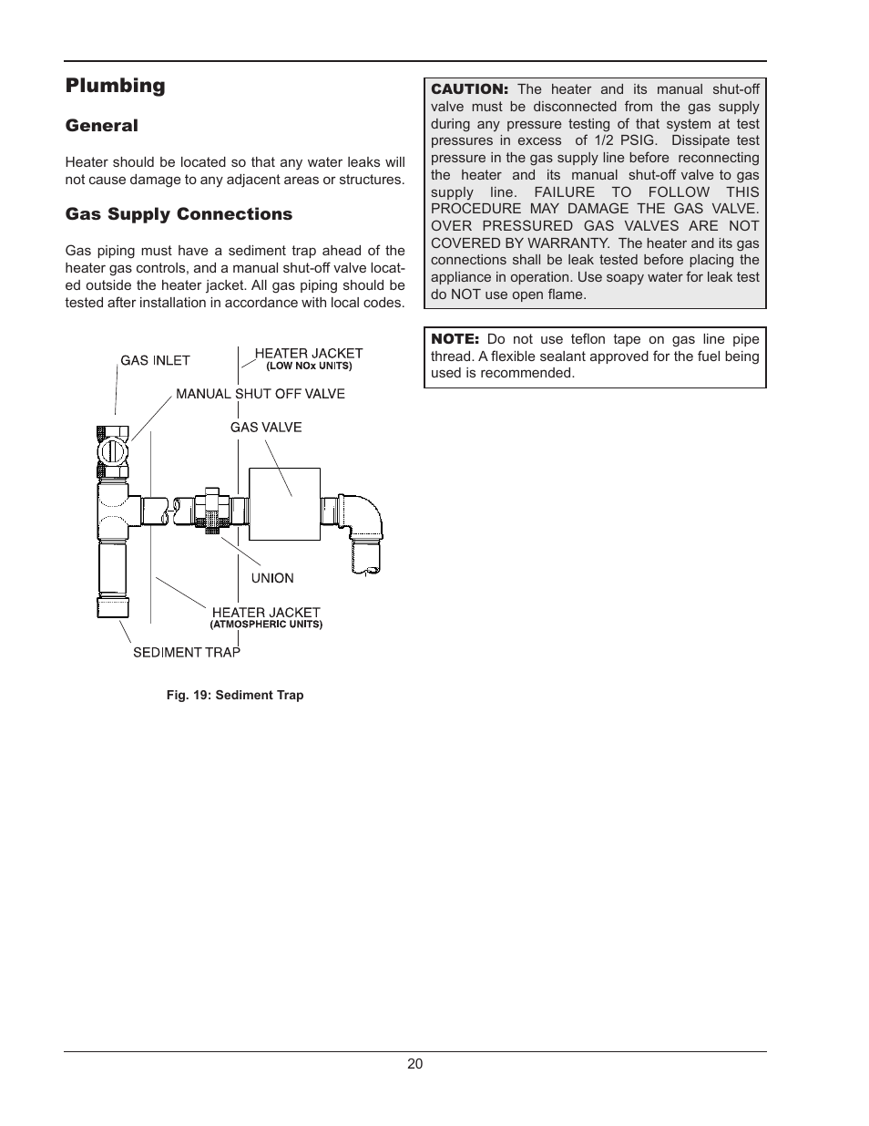 Plumbing | Raypak 1334001 User Manual | Page 20 / 52
