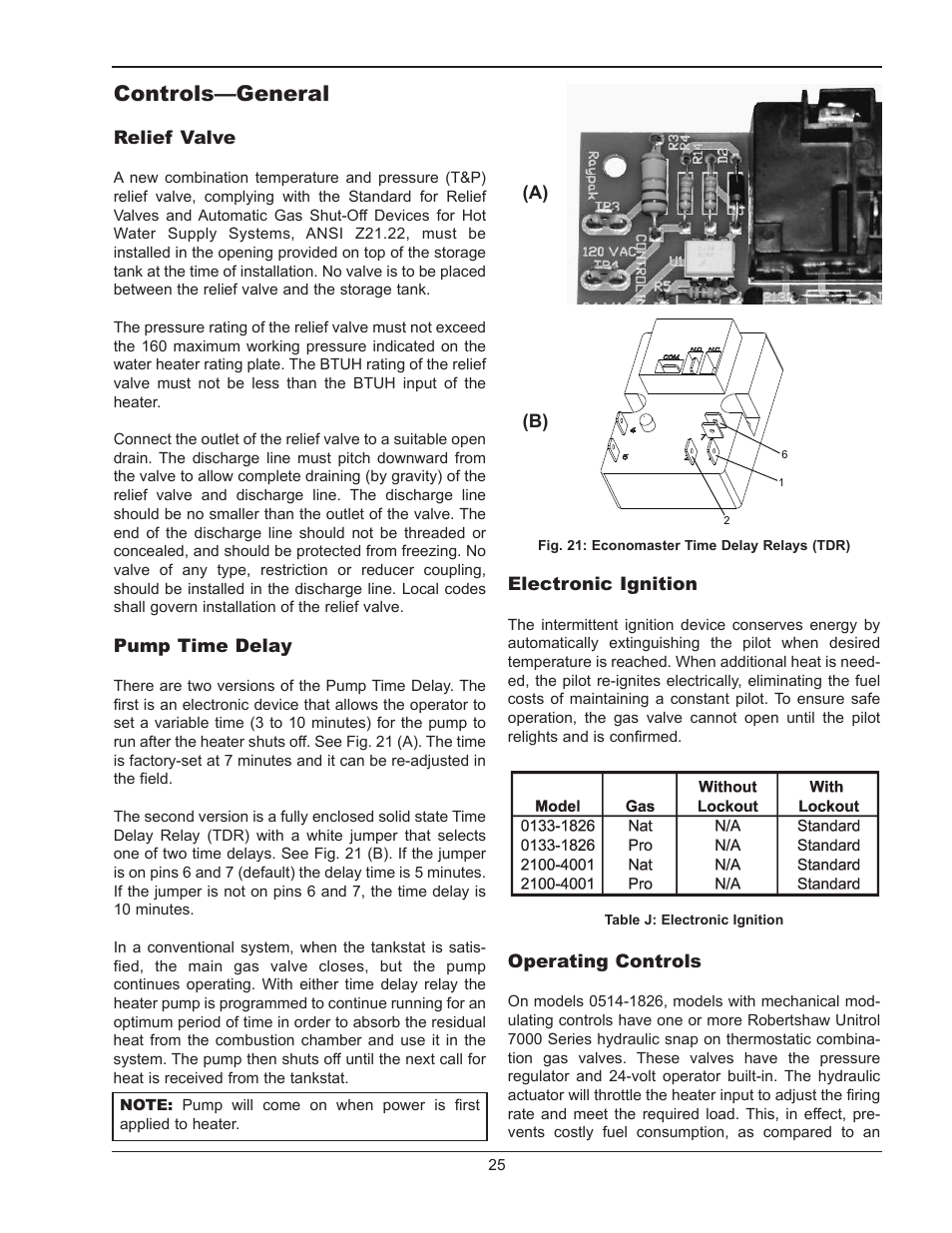 Controls—general | Raypak 1334001 User Manual | Page 25 / 52