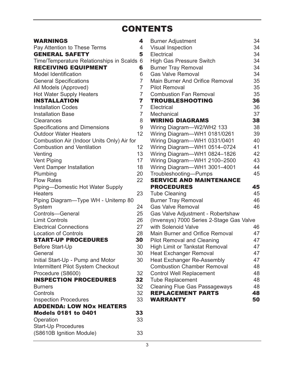 Raypak 1334001 User Manual | Page 3 / 52